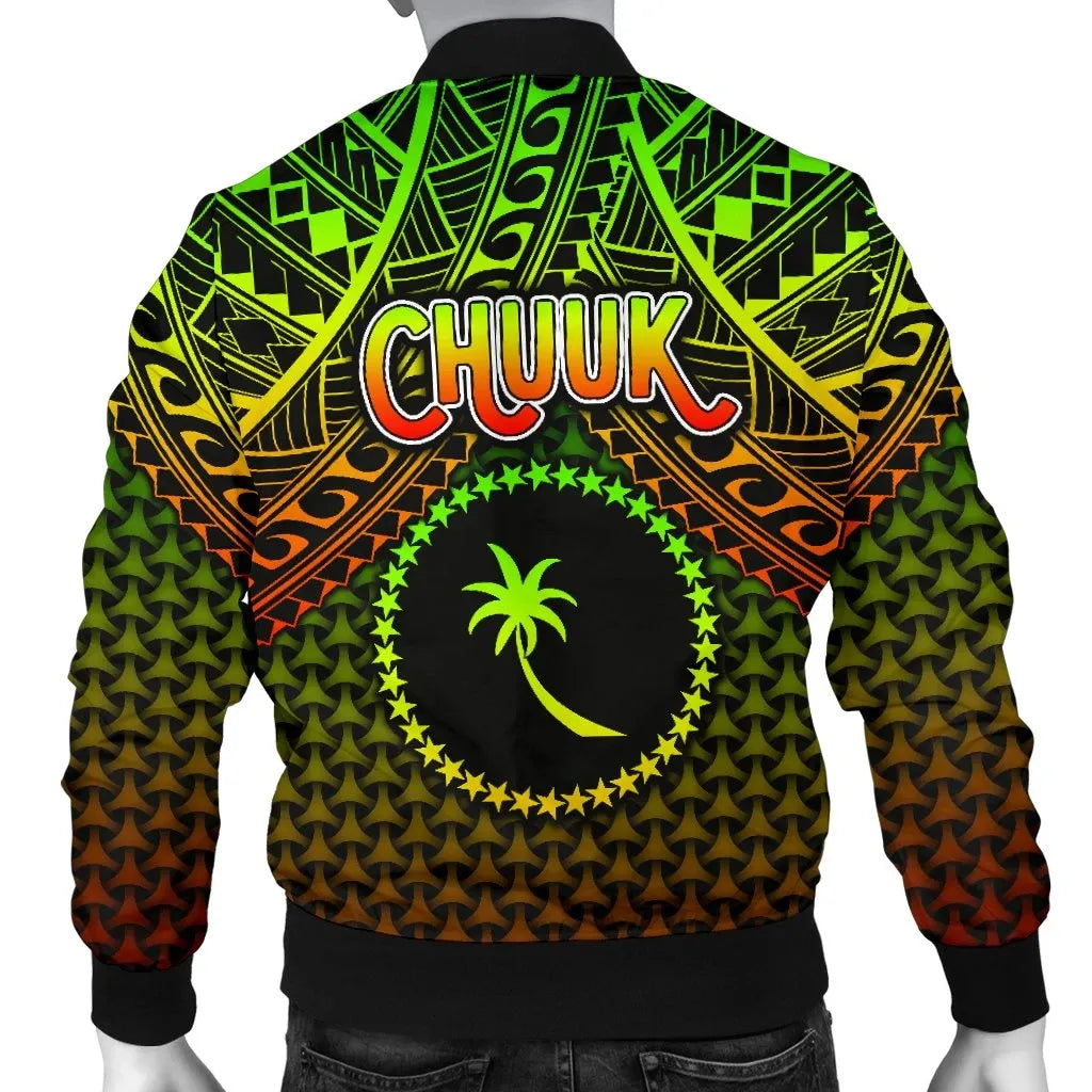 Polynesian Chuuk Bomber Jacket - Reggae Vintage Polynesian Patterns