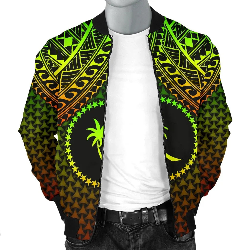 Polynesian Chuuk Bomber Jacket - Reggae Vintage Polynesian Patterns