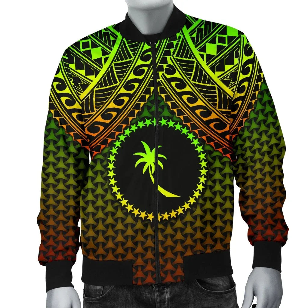 Polynesian Chuuk Bomber Jacket - Reggae Vintage Polynesian Patterns