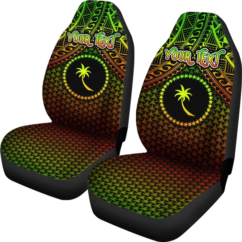 Polynesian Chuuk Personalised Car Seat Covers - Reggae Vintage Polynesian Patterns