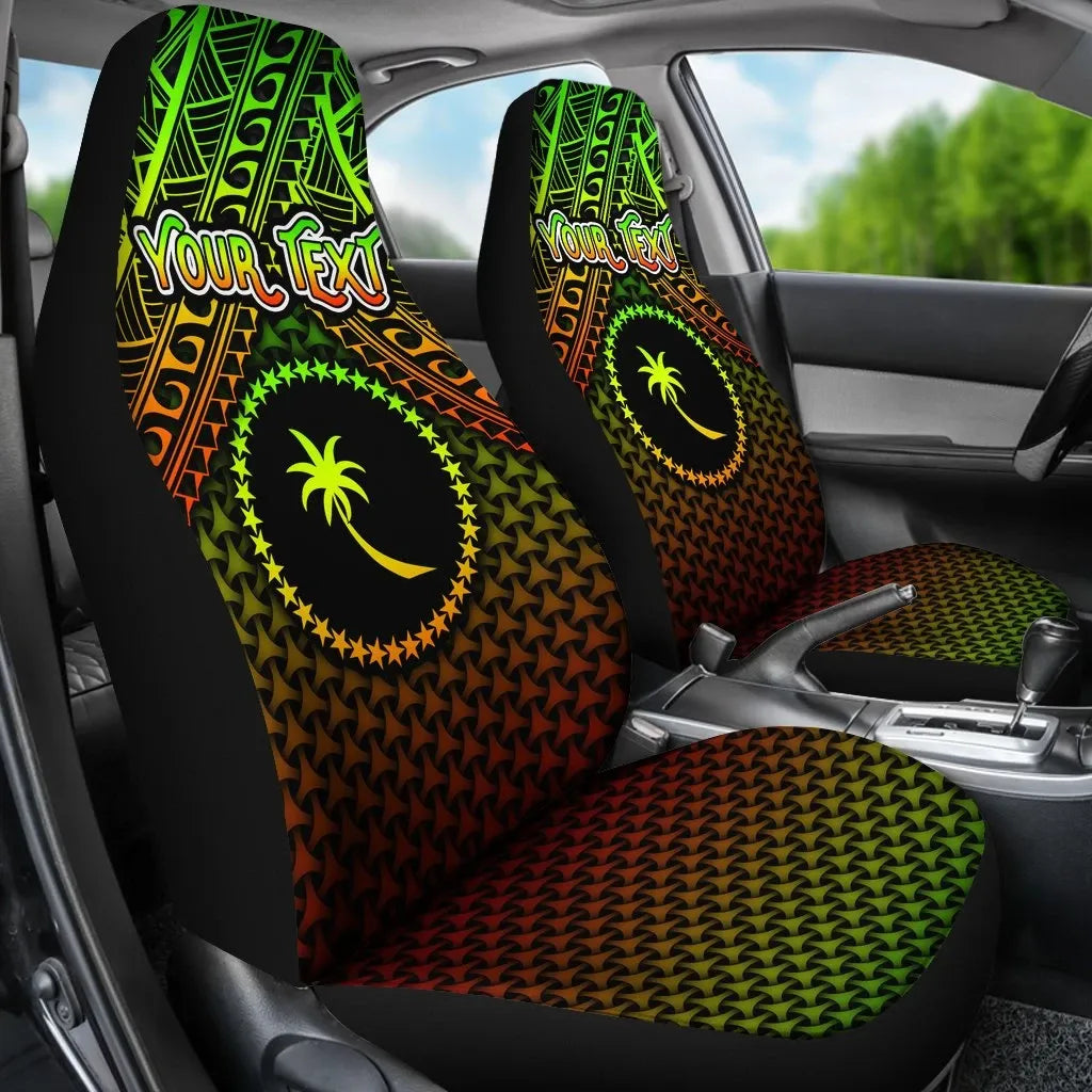 Polynesian Chuuk Personalised Car Seat Covers - Reggae Vintage Polynesian Patterns