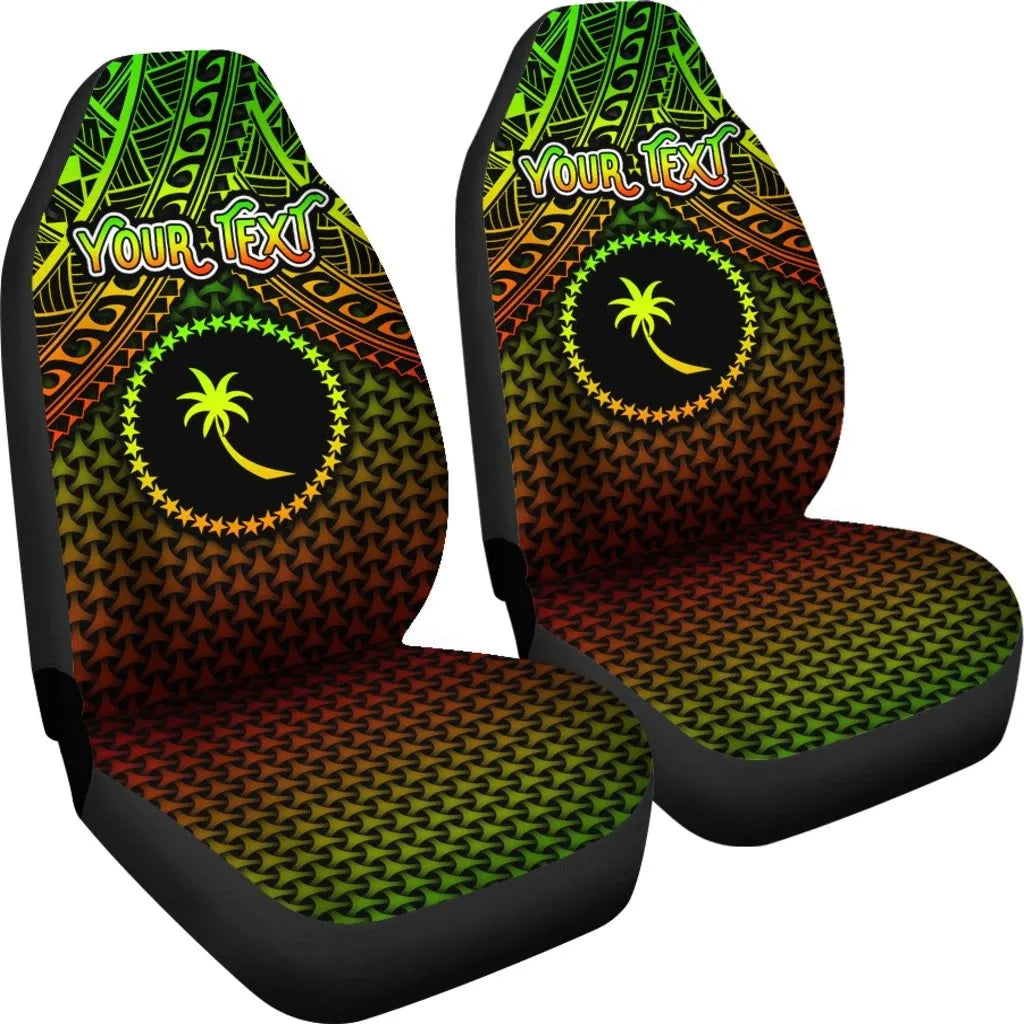 Polynesian Chuuk Personalised Car Seat Covers - Reggae Vintage Polynesian Patterns