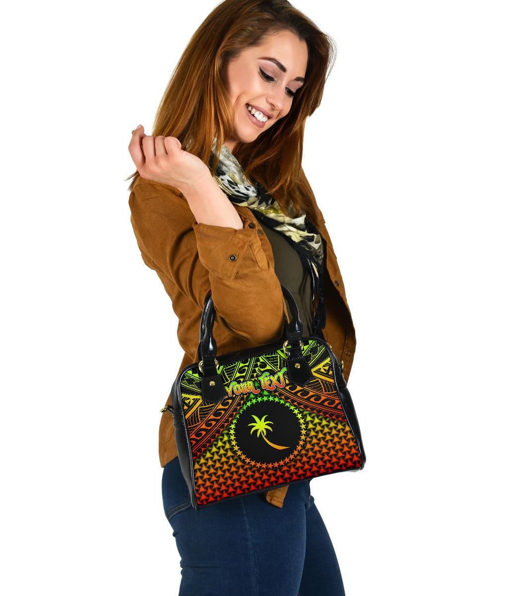 Polynesian Chuuk Personalised Shoulder Handbag - Reggae Vintage Polynesian Patterns