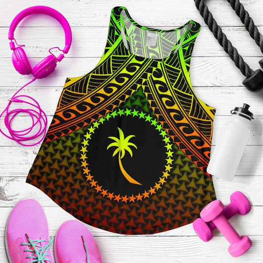 Polynesian Chuuk Personalised Women Racerback Tank - Reggae Vintage Polynesian Patterns