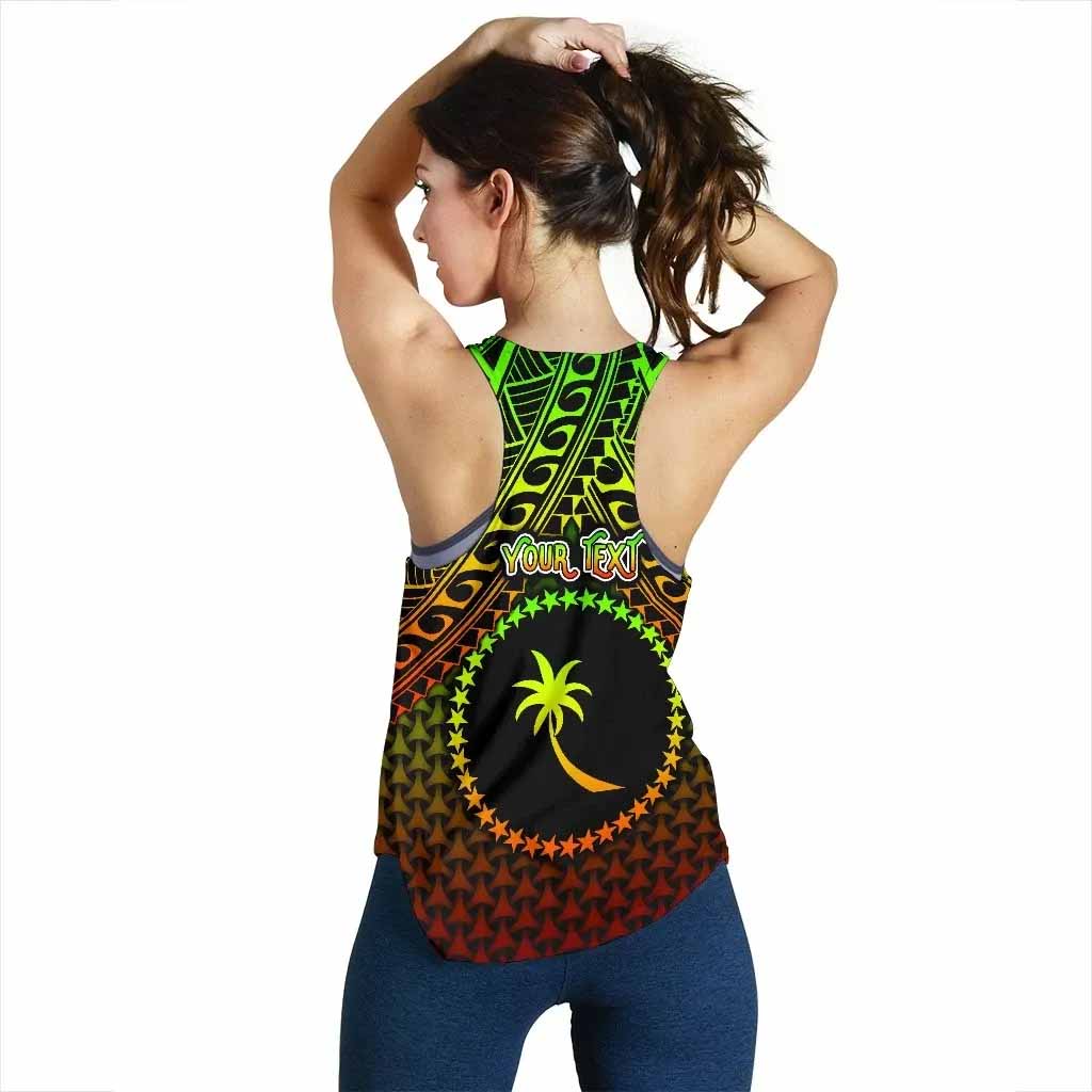 Polynesian Chuuk Personalised Women Racerback Tank - Reggae Vintage Polynesian Patterns