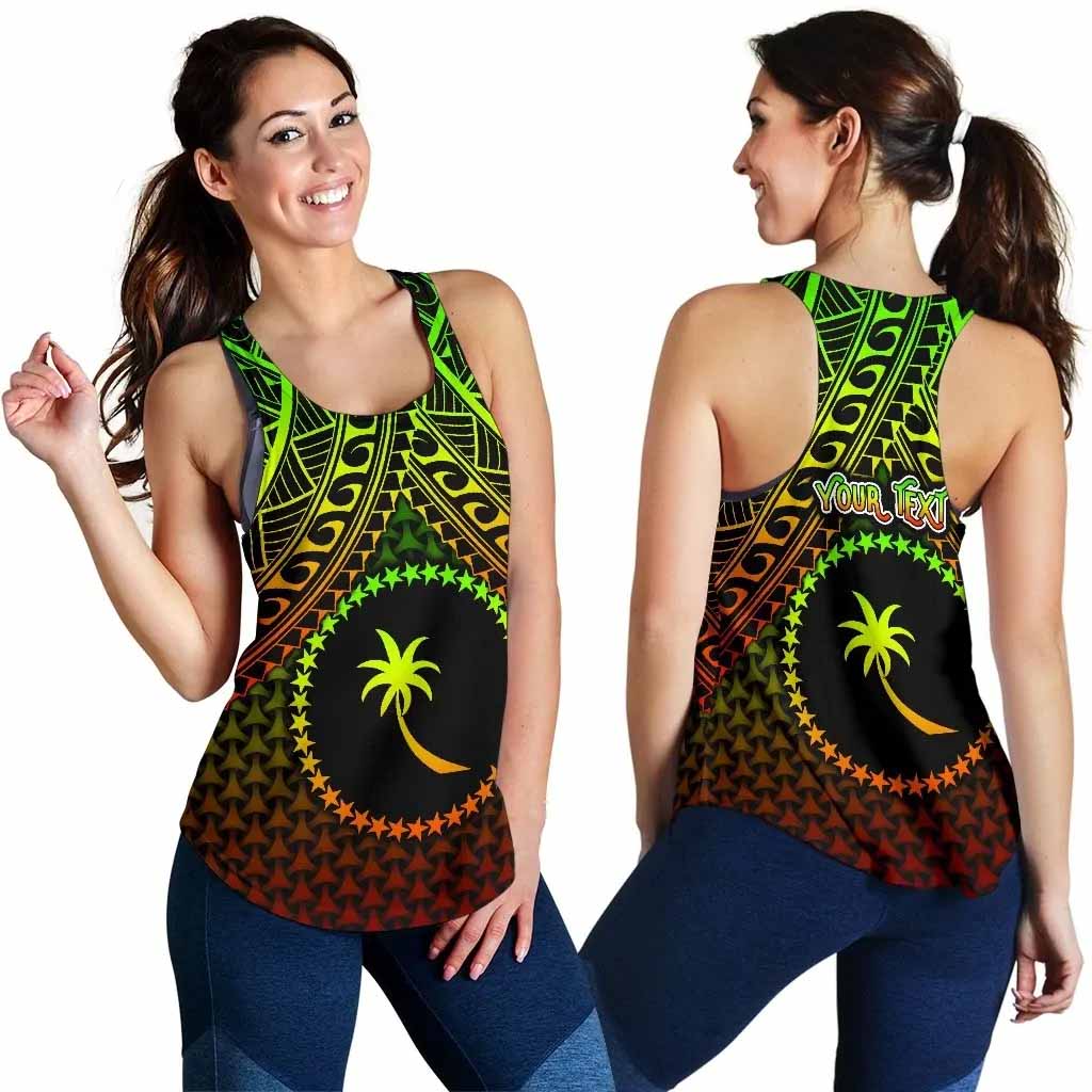 Polynesian Chuuk Personalised Women Racerback Tank - Reggae Vintage Polynesian Patterns