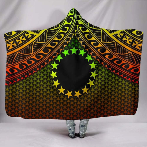 Polynesian Cook Islands Hooded Blanket - Reggae Vintage Polynesian Patterns