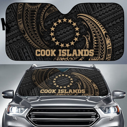 Polynesian Cook Islands Sun Shades - Gold Tribal Wave