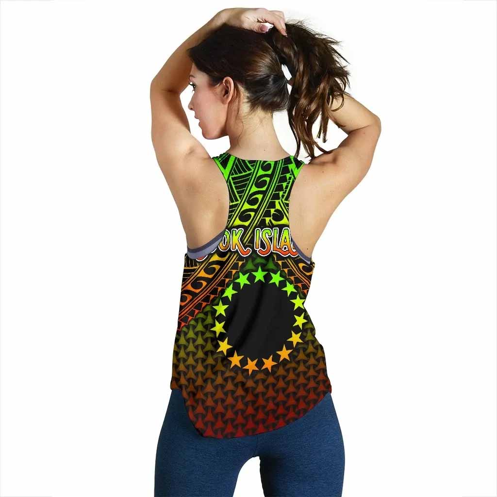 Polynesian Cook Islands Women Racerback Tank - Reggae Vintage Polynesian Patterns