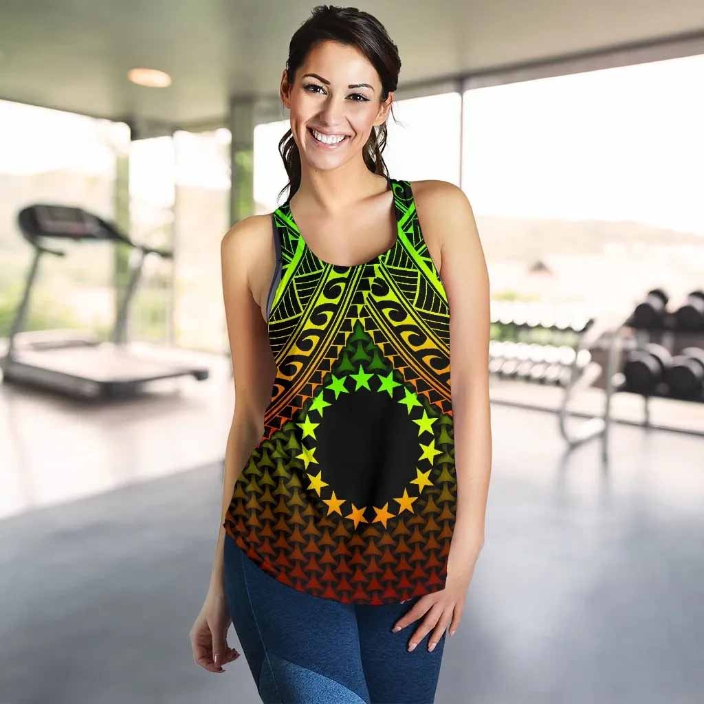 Polynesian Cook Islands Women Racerback Tank - Reggae Vintage Polynesian Patterns