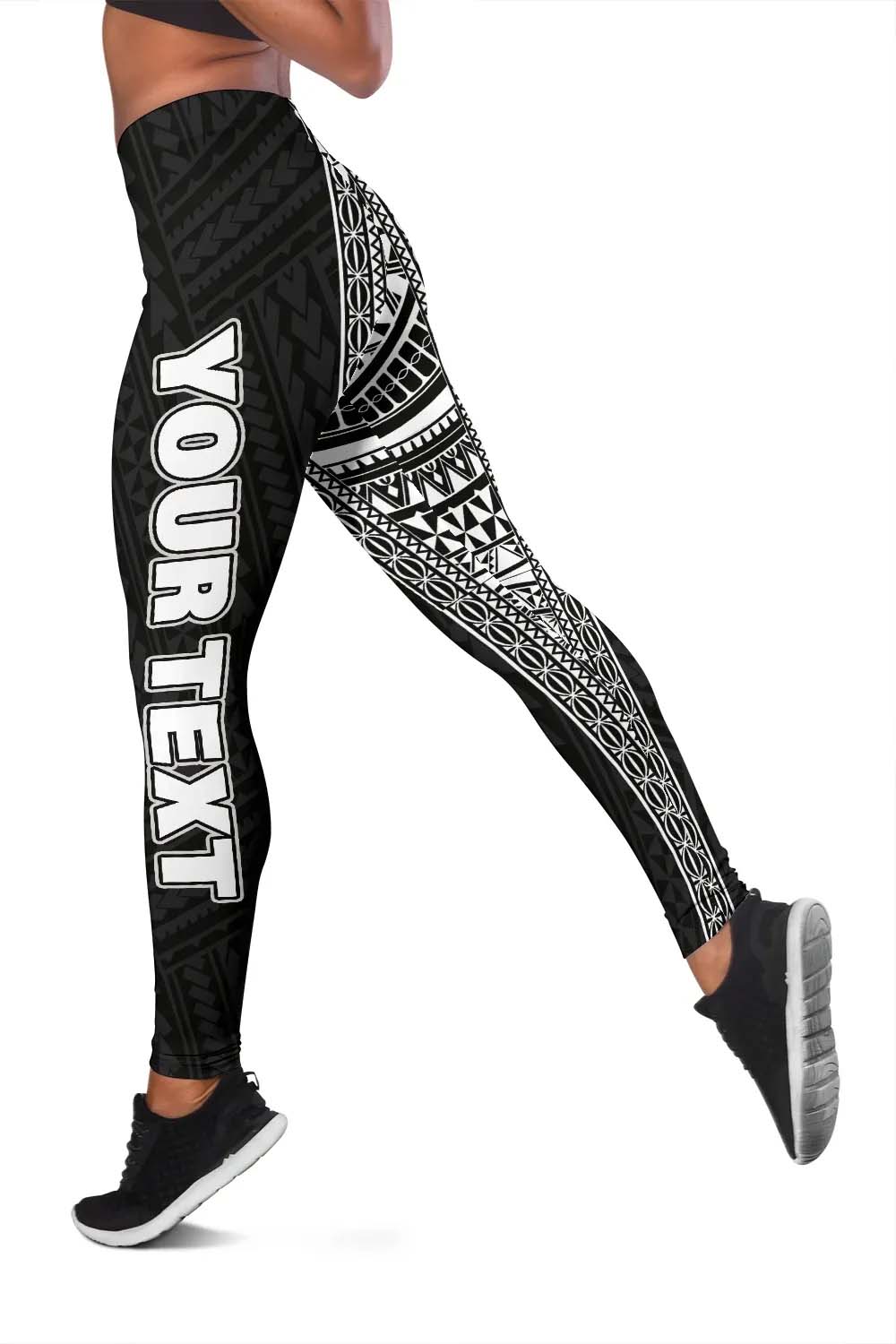 Polynesian Custom Personalised Legging - Black Style