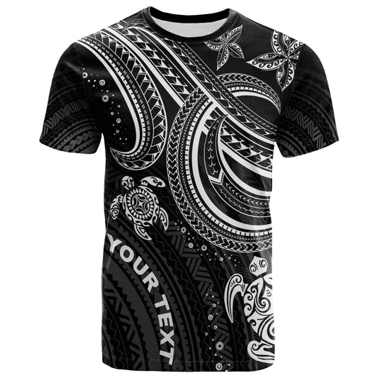 Polynesian Custom Personalised T-shirt - White Turtle