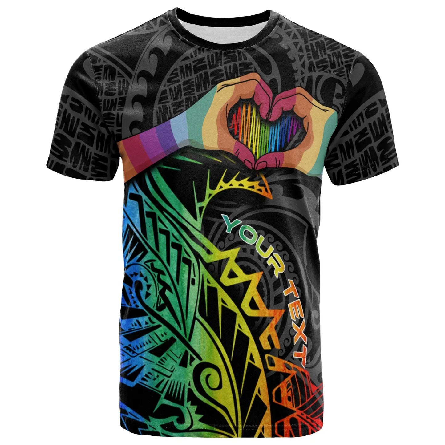 Polynesian Custom Personalized T-Shirt - LGBT Heartbeat