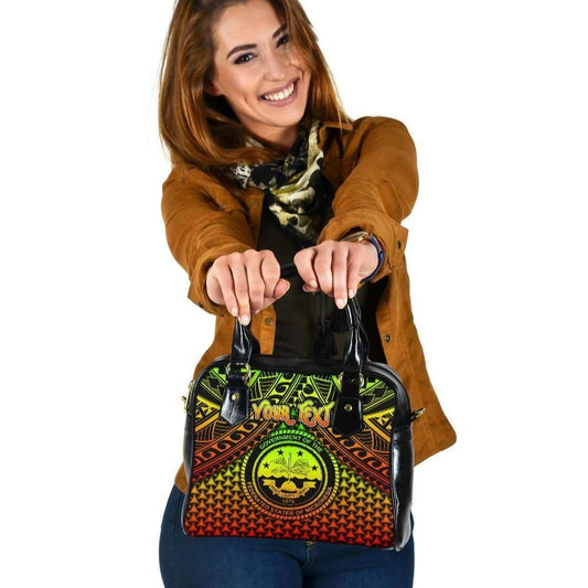 Polynesian Federated States Of Micronesia Personalised Shoulder Handbags- Reggae Vintage Polynesian Patterns