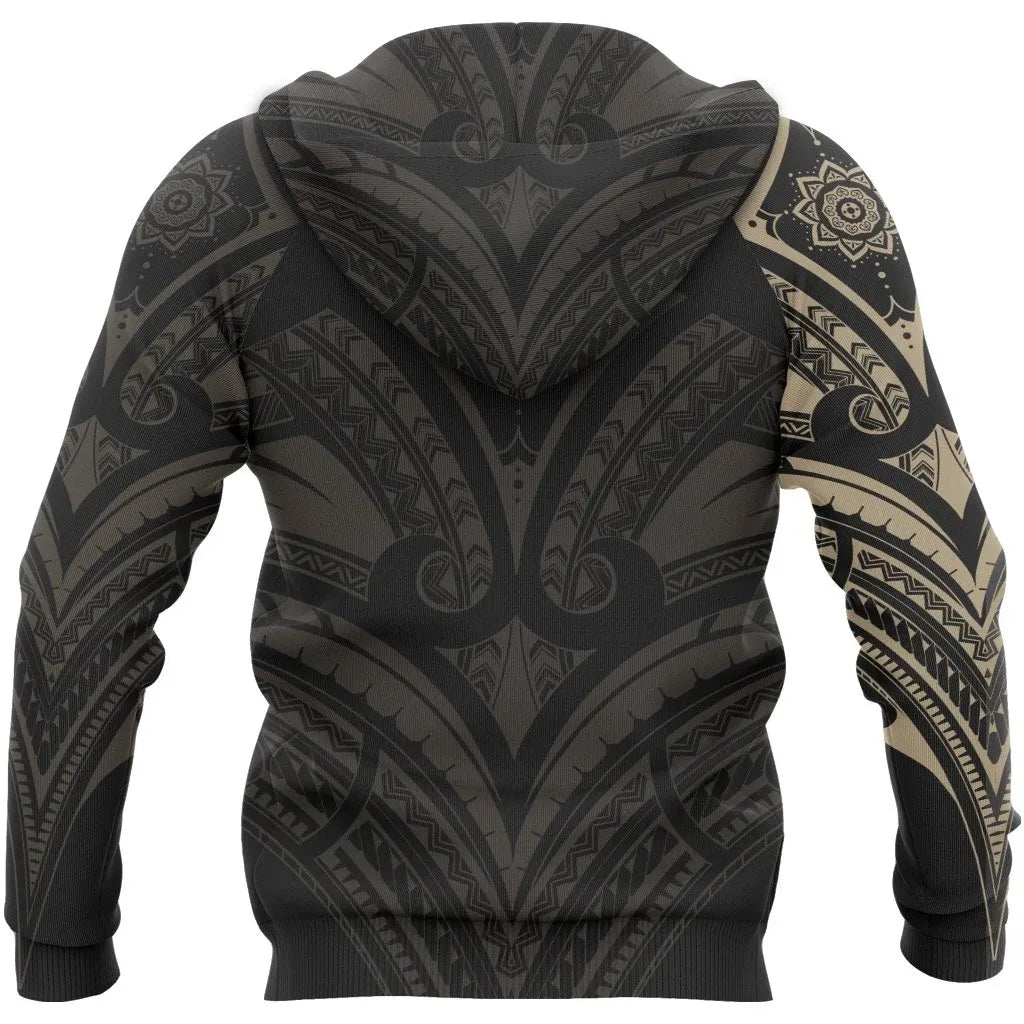 Polynesian Hoodie - Polynesian Flower Tattoo Style
