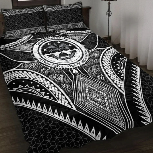Polynesian FSM Quilt Bed Set - Poly Pattern With COA Federated States of Micronesia