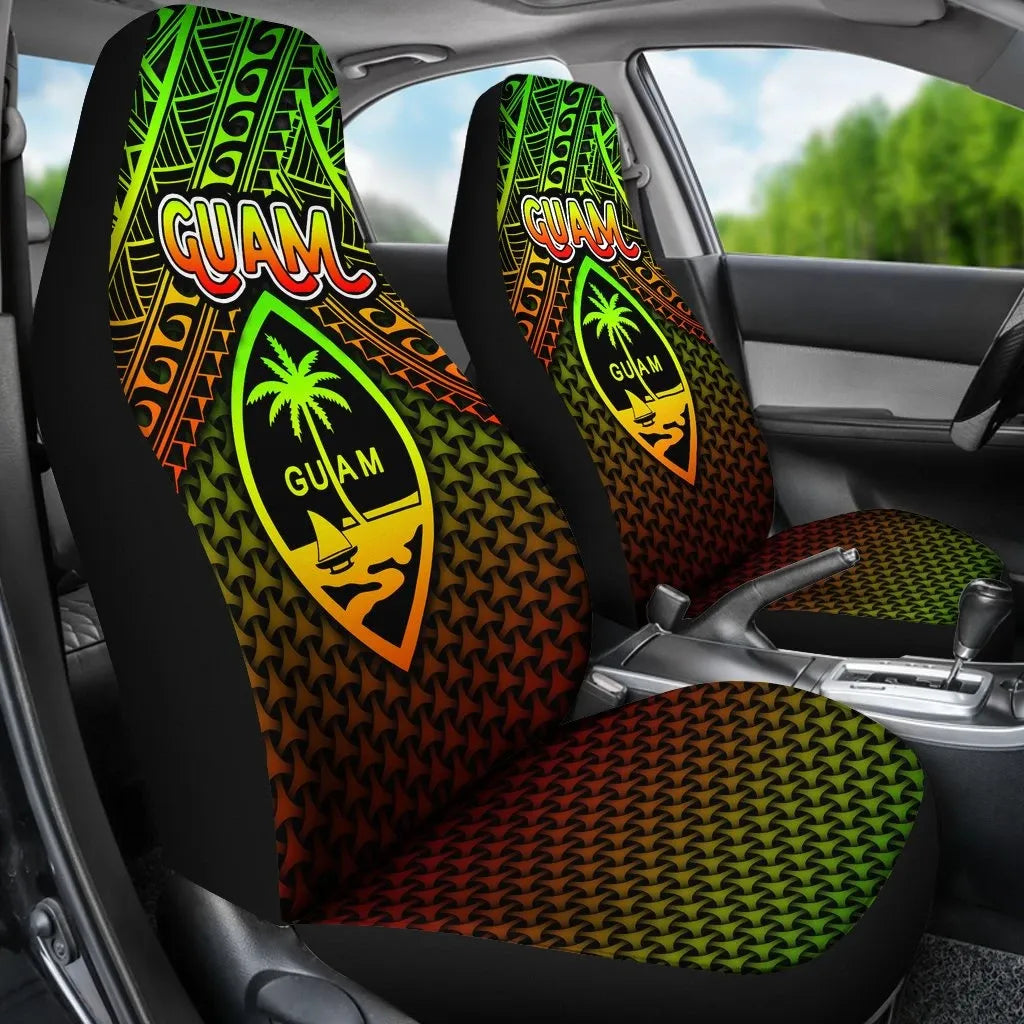 Polynesian Guam Car Seat Covers - Reggae Vintage Polynesian Patterns