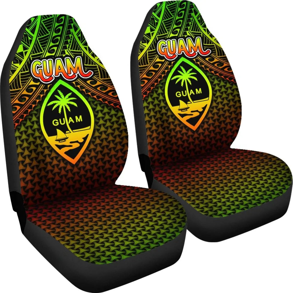 Polynesian Guam Car Seat Covers - Reggae Vintage Polynesian Patterns