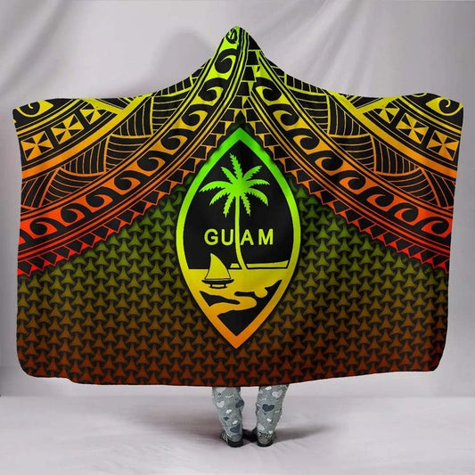 Polynesian Guam Hooded Blanket - Reggae Vintage Polynesian Patterns