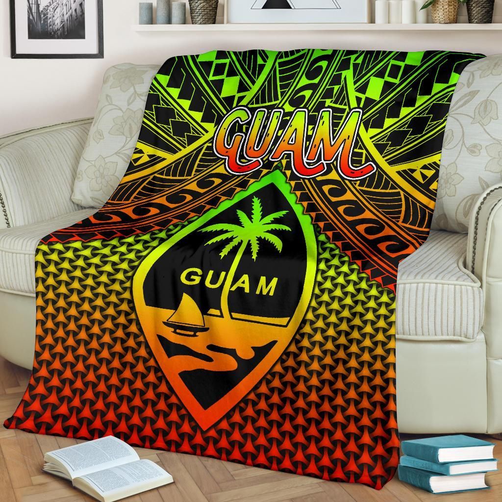 Polynesian Guam Premium Blanket - Reggae Vintage Polynesian Patterns