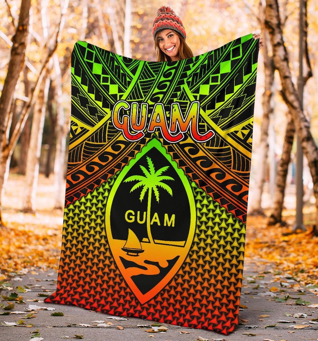 Polynesian Guam Premium Blanket - Reggae Vintage Polynesian Patterns