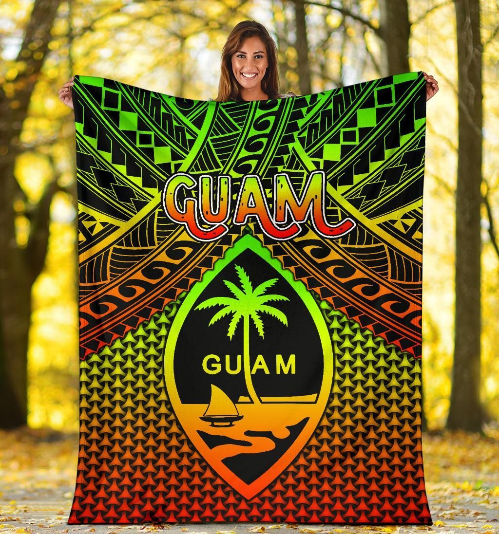 Polynesian Guam Premium Blanket - Reggae Vintage Polynesian Patterns