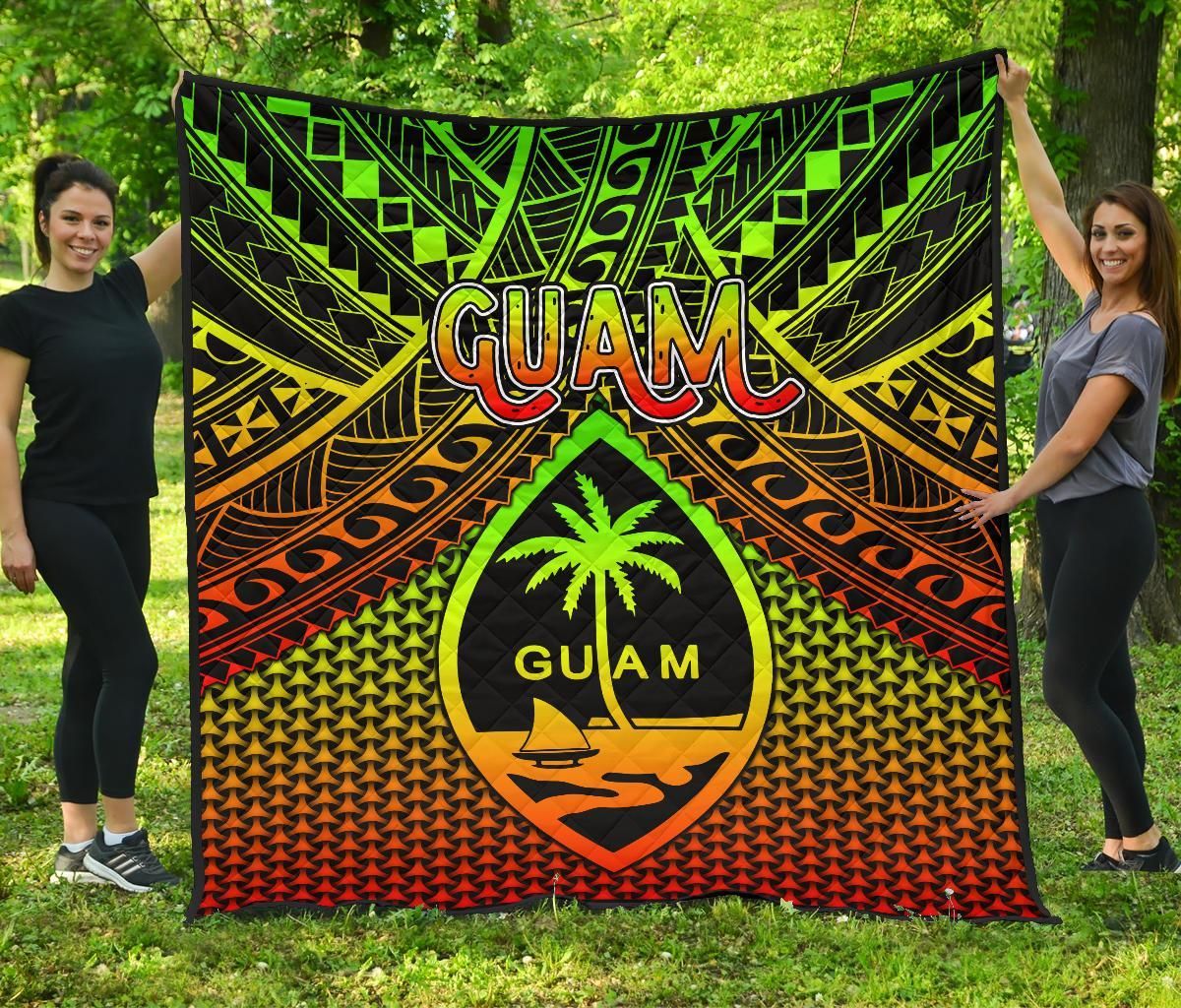 Polynesian Guam Premium Quilt - Reggae Vintage Polynesian Patterns
