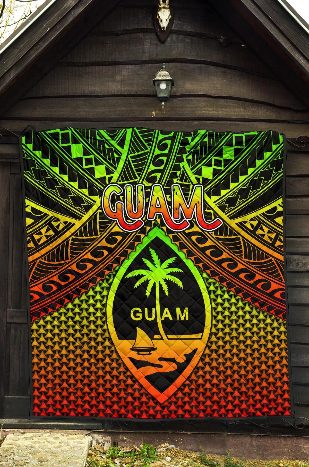 Polynesian Guam Premium Quilt - Reggae Vintage Polynesian Patterns