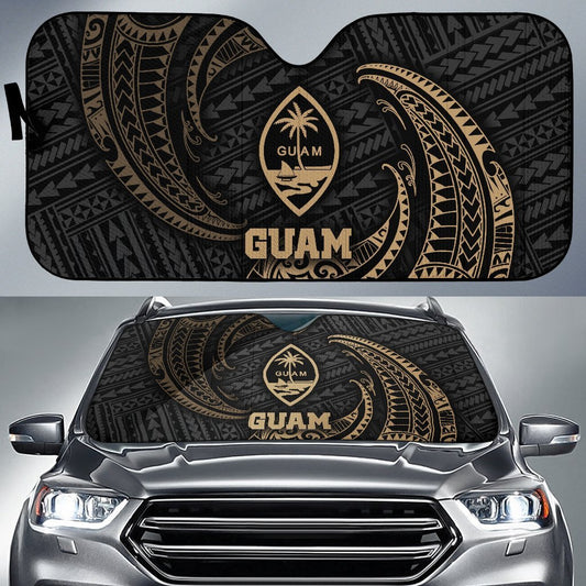 Polynesian Guam Sun Shades - Gold Tribal Wave
