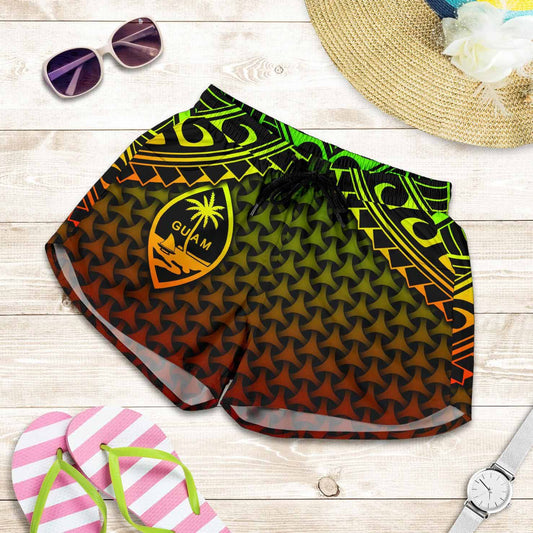 Polynesian Guam Women Shorts - Reggae Vintage Polynesian Patterns