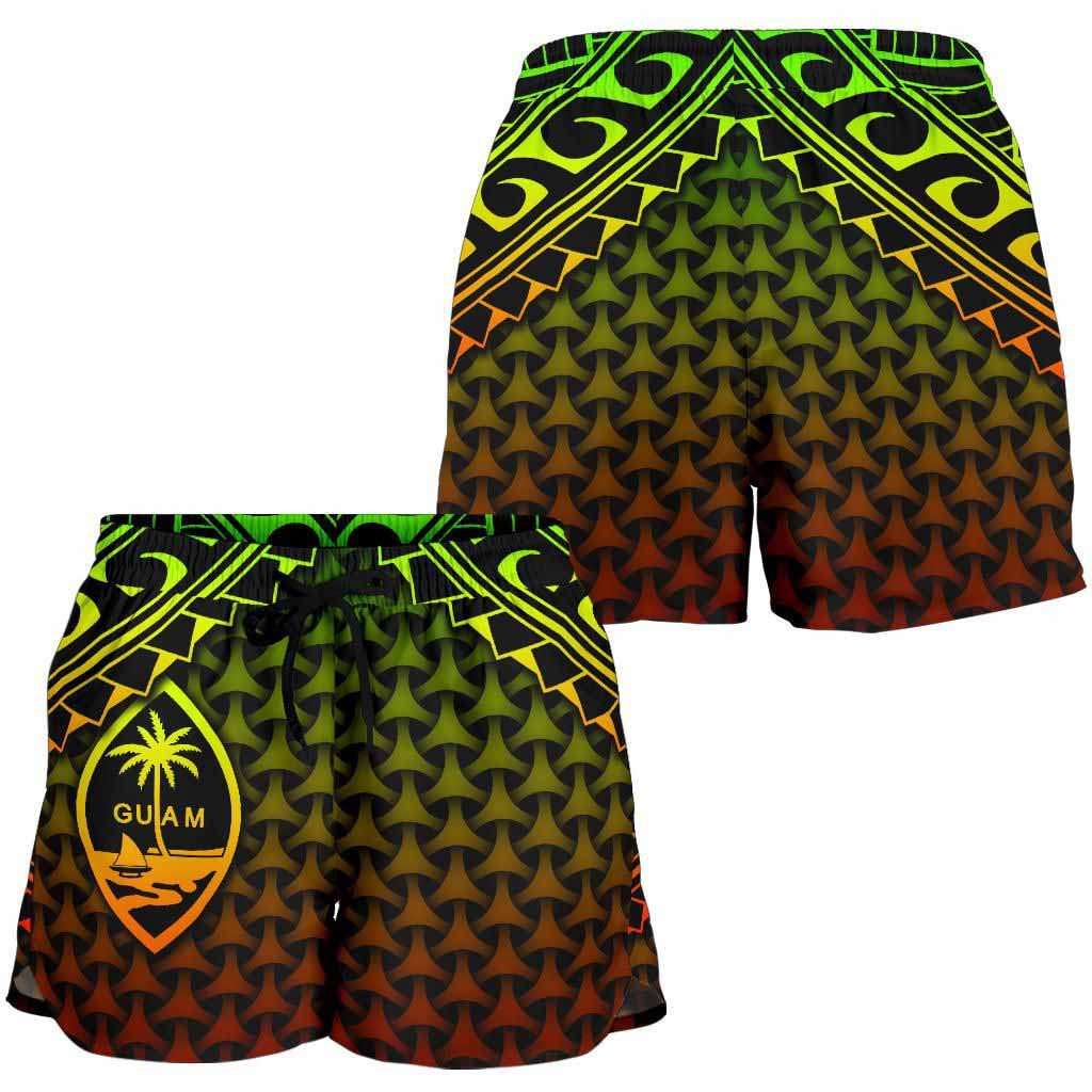 Polynesian Guam Women Shorts - Reggae Vintage Polynesian Patterns