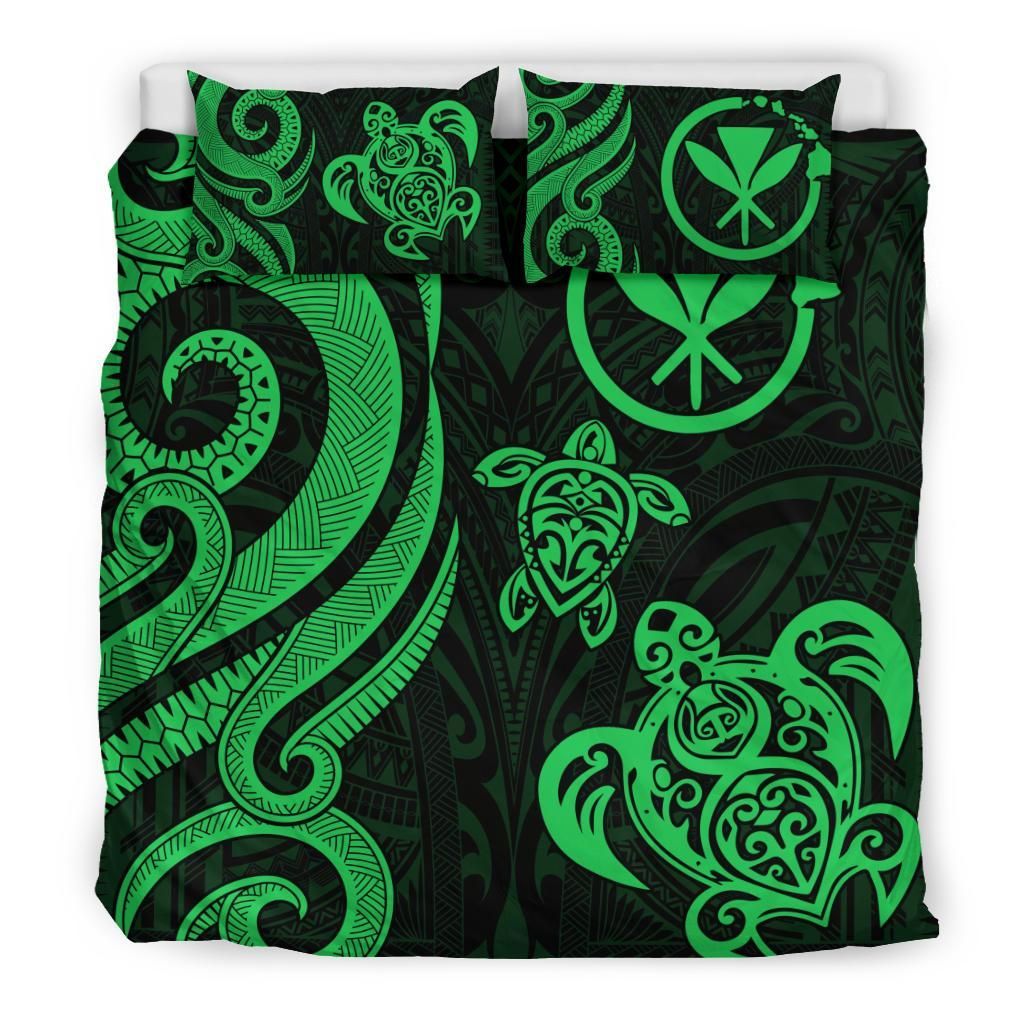 Polynesian Hawaii Bedding Set - Green Tentacle Turtle