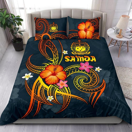 Polynesian Hawaii Bedding Set - Legend Of Samoa (Blue)