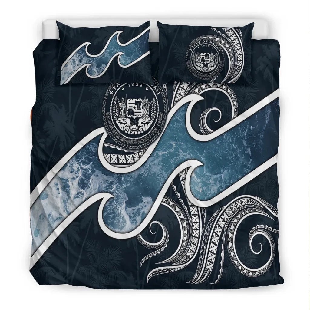 Polynesian Hawaii Bedding Set - Ocean Style (Coat Of Arms)