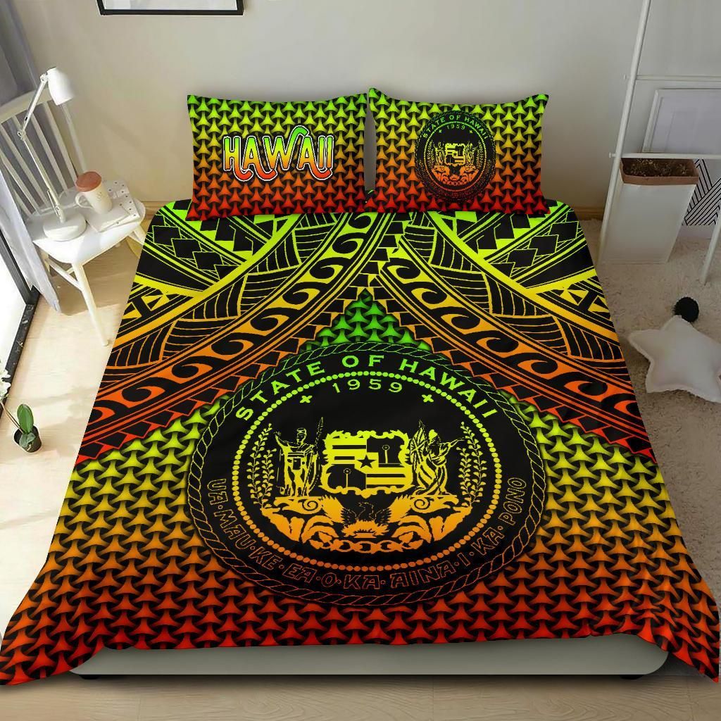 Polynesian Hawaii Bedding Set - Reggae Vintage Polynesian Patterns