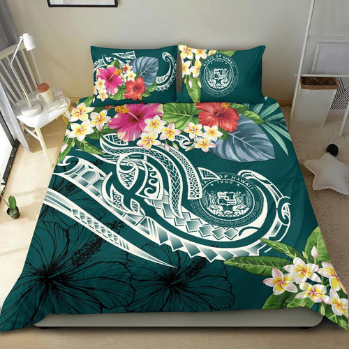 Polynesian Hawaii Bedding Set - Summer Plumeria