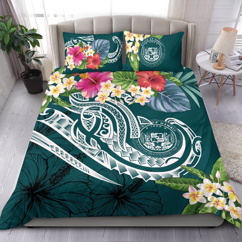 Polynesian Hawaii Bedding Set - Summer Plumeria