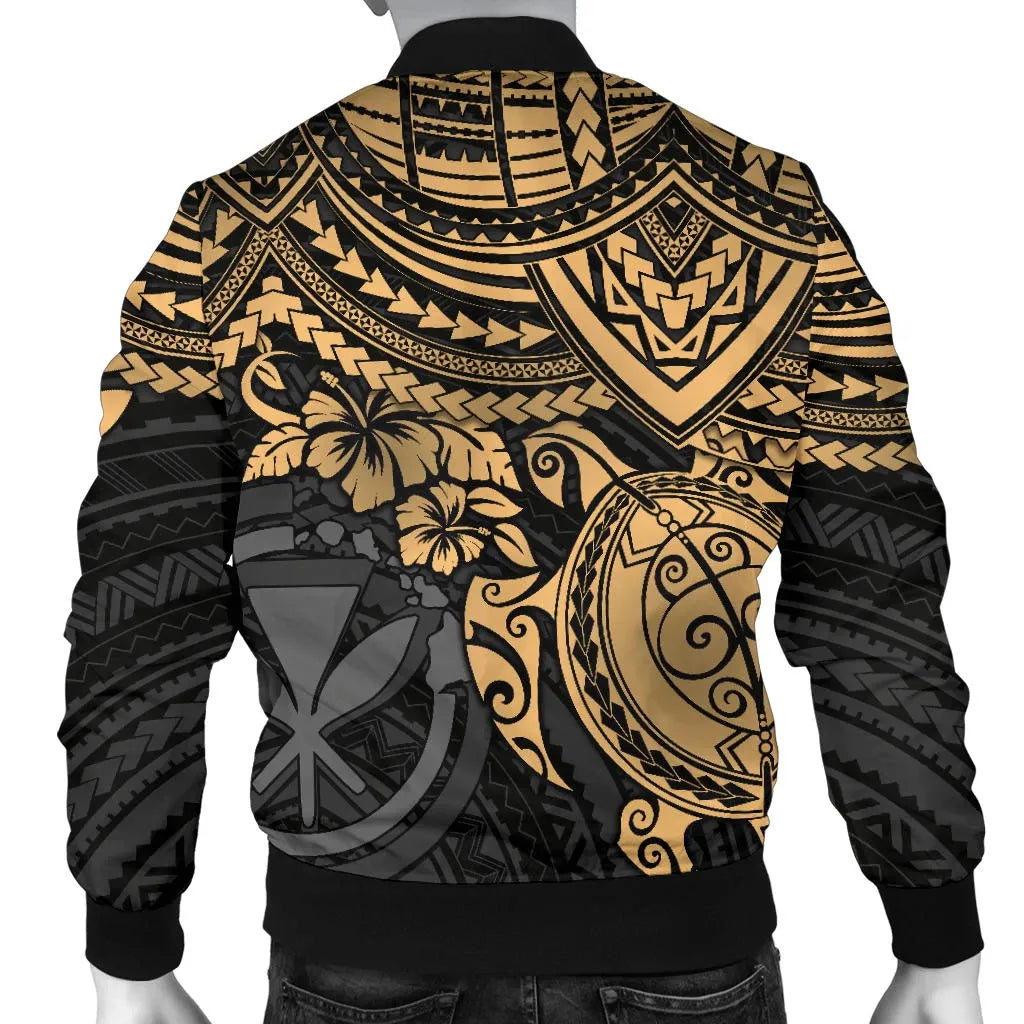 Polynesian Hawaii Bomber Jacket - Gold Turtle