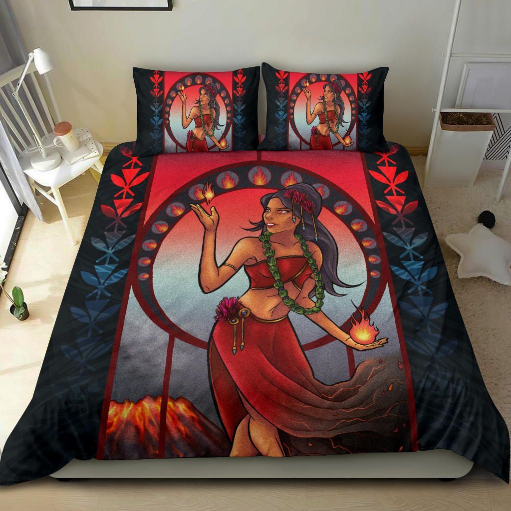 Polynesian Hawaii Duvet Cover Set Set - Pele Hawaiian Girl