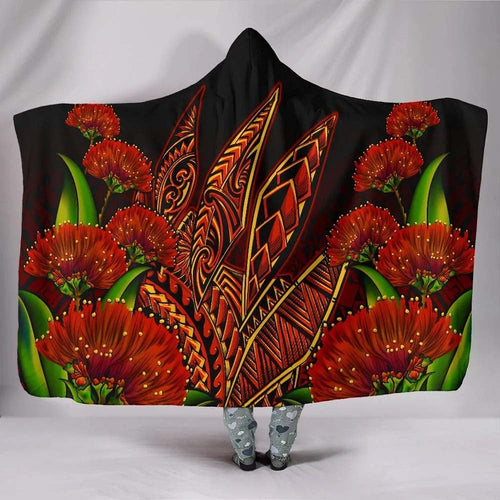 Polynesian Hawaii Hooded Blanket - Ohia Lehua