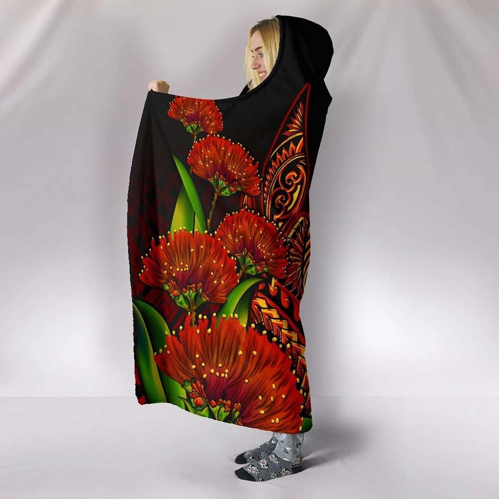 Polynesian Hawaii Hooded Blanket - Ohia Lehua