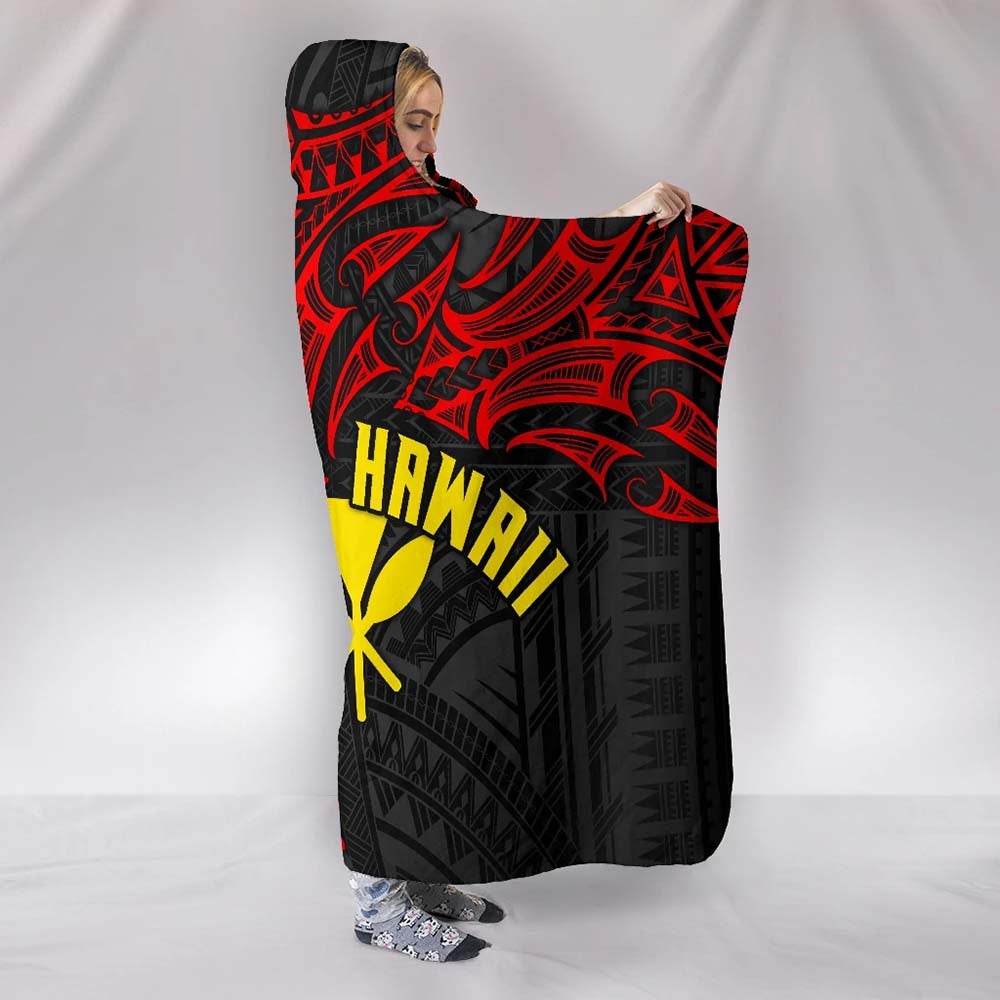 Polynesian Hawaii Hooded Blanket - Polynesian Whale Tail