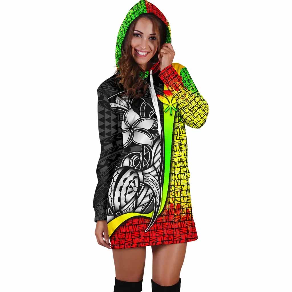 Polynesian Hawaii Hoodie Dress Reggae - Turtle with Hook
