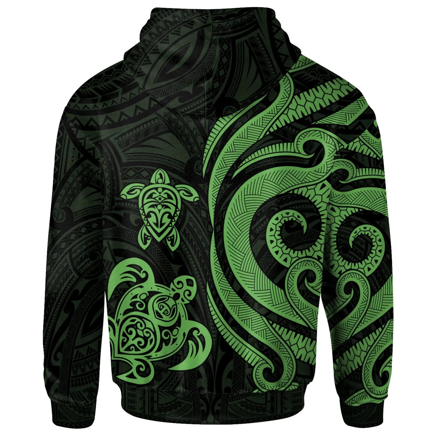 Polynesian Hawaii Hoodie - Green Tentacle Turtle