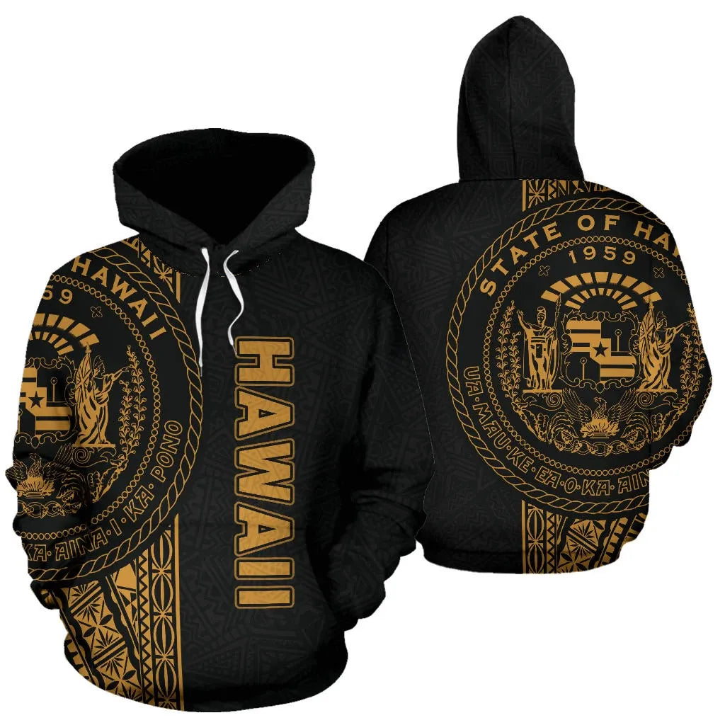 Polynesian Hawaii Hoodie - Yellow Line