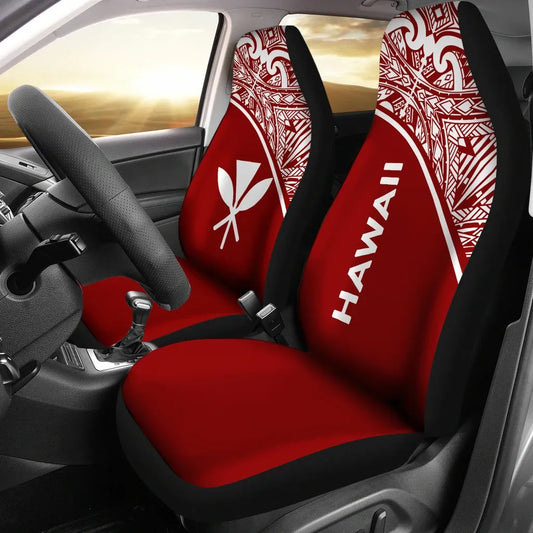 Hawaii Car Seat Covers - Hawaii Kanaka Maoli Polynesian Red Curve