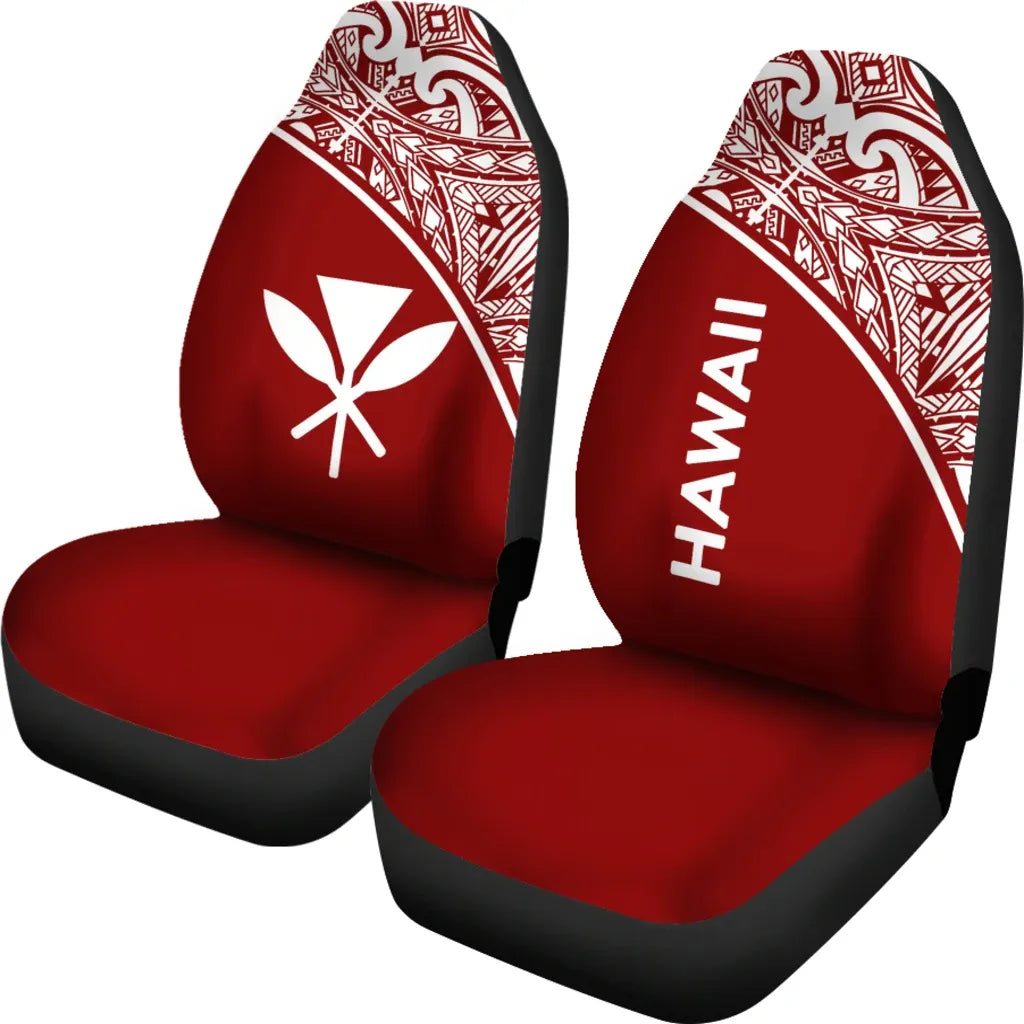 Hawaii Car Seat Covers - Hawaii Kanaka Maoli Polynesian Red Curve