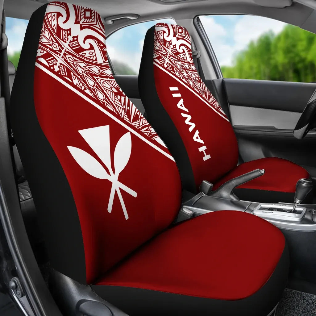Hawaii Car Seat Covers - Hawaii Kanaka Maoli Polynesian Red Curve