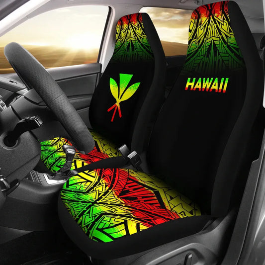 Hawaii Car Seat Covers - Hawaii Kanaka Maoli Polynesian Tattoo Fog Reggae