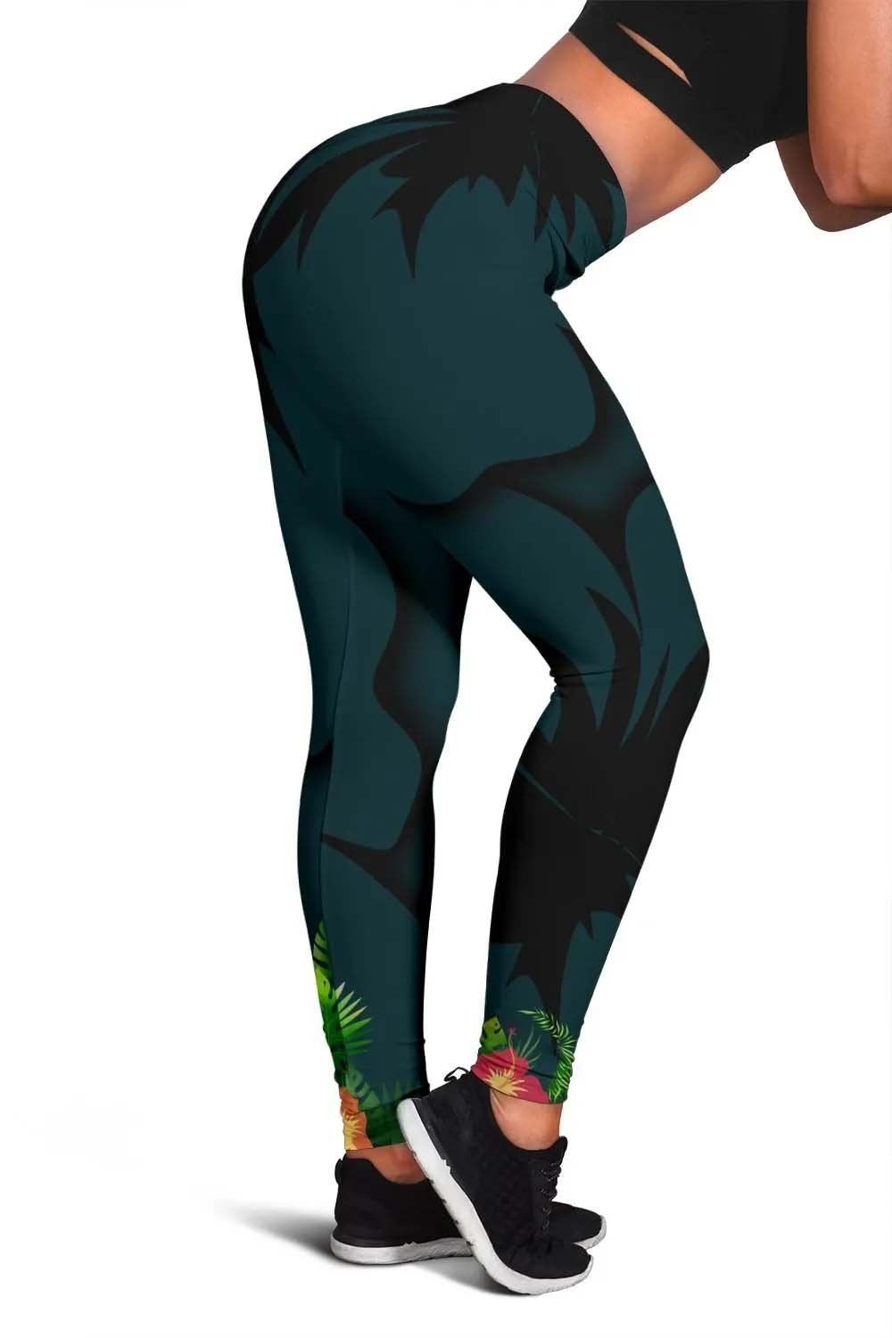 Polynesian Hawaii Kanaka Maoli Legging - Heart with Hibiscus
